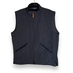 J Crew Navy Sussex Quilted Zip Up Vest Size XL